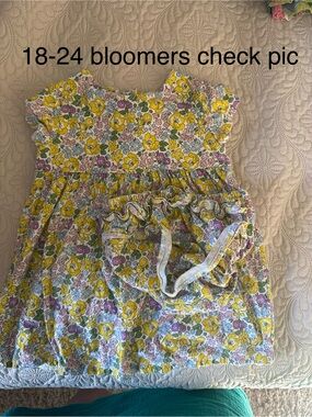Mini Boden Yellow Floral Cotton Dress with Purple and Green Accents